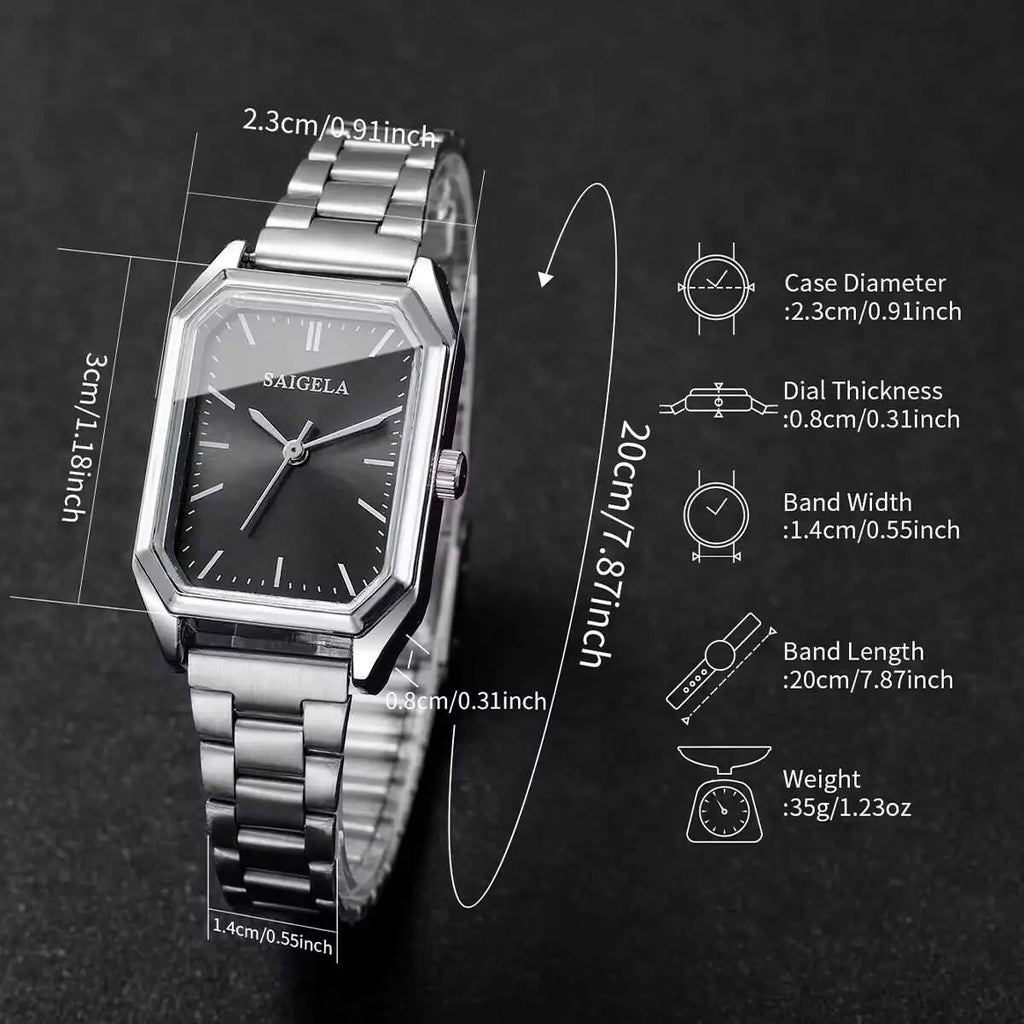 Fashion Rectangle Women Watches Simple Analog Quartz Wristwatch for Girls Clock Gift Reloj Mujer（Without Box）