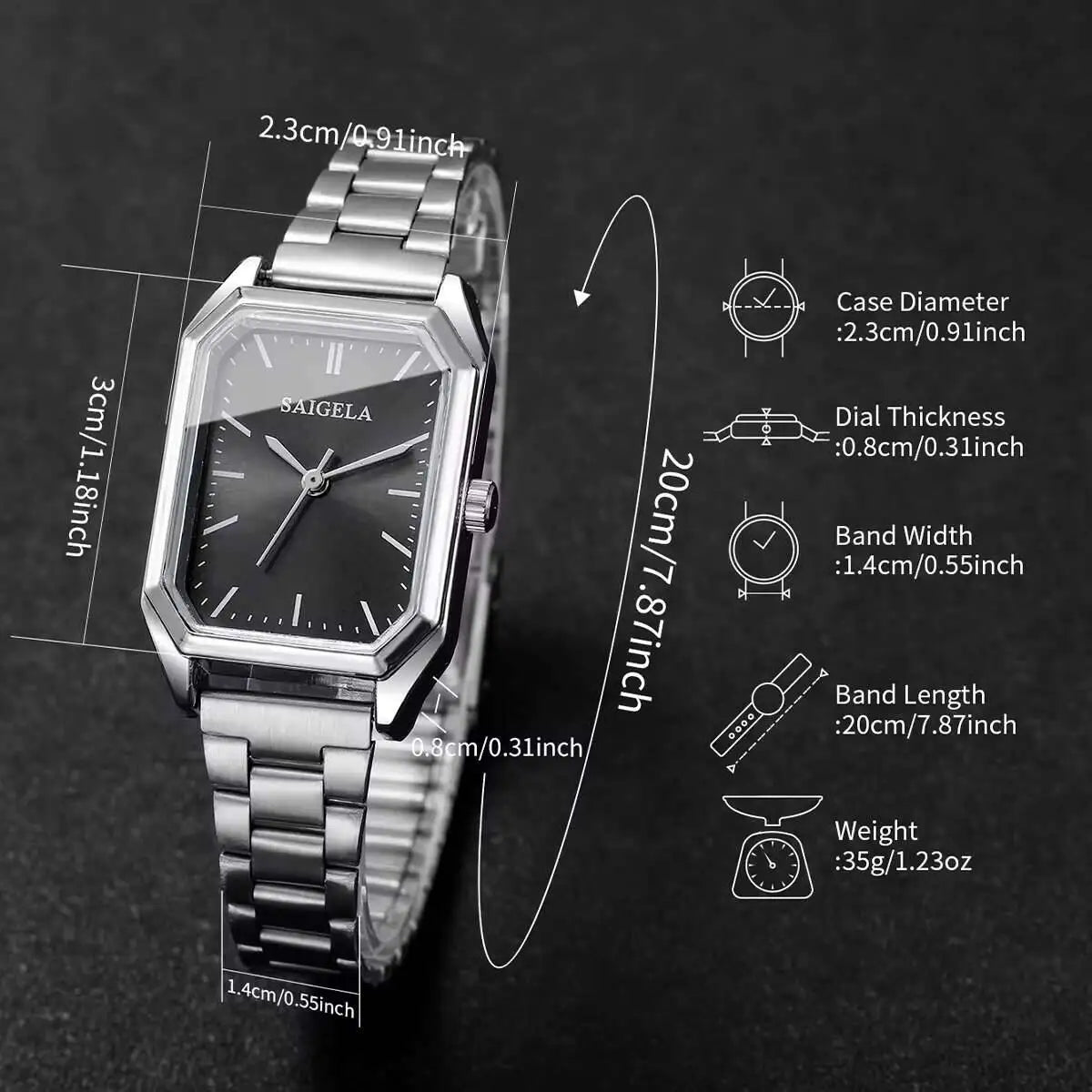 Fashion Rectangle Women Watches Simple Analog Quartz Wristwatch for Girls Clock Gift Reloj Mujer（Without Box）