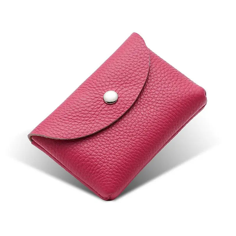 Custom Letters Fashion Women Short Wallet Genuine Leather Double Wallet Small Coin Purse Mini Credit Card Holder Key Storage Bag