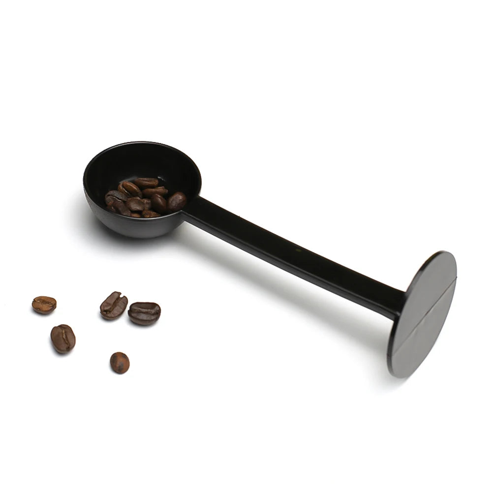 Black Long Handled Coffee Spoon, Multifunctional Plastic Coffee Measuring and Tamping Spoon, Powder Spoon, Coffee Kitchen Tool,