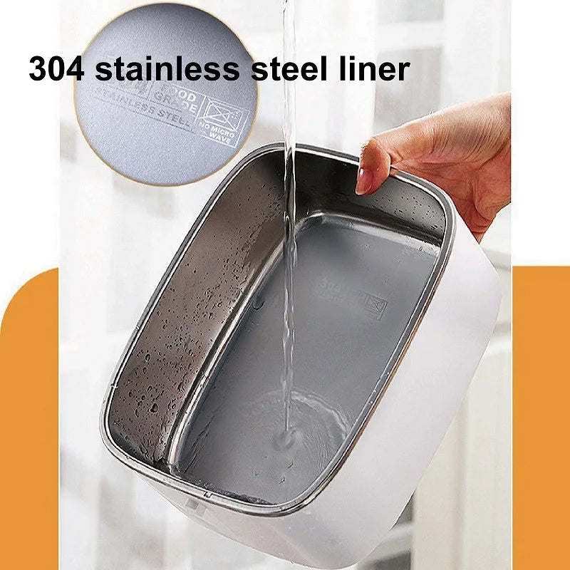 1.8L Electric Lunch Box 12V Large Capacity Car 304 Stainless Steel Food Heater Portable Keep Warm Pot Office Lunch Box 110V/220V