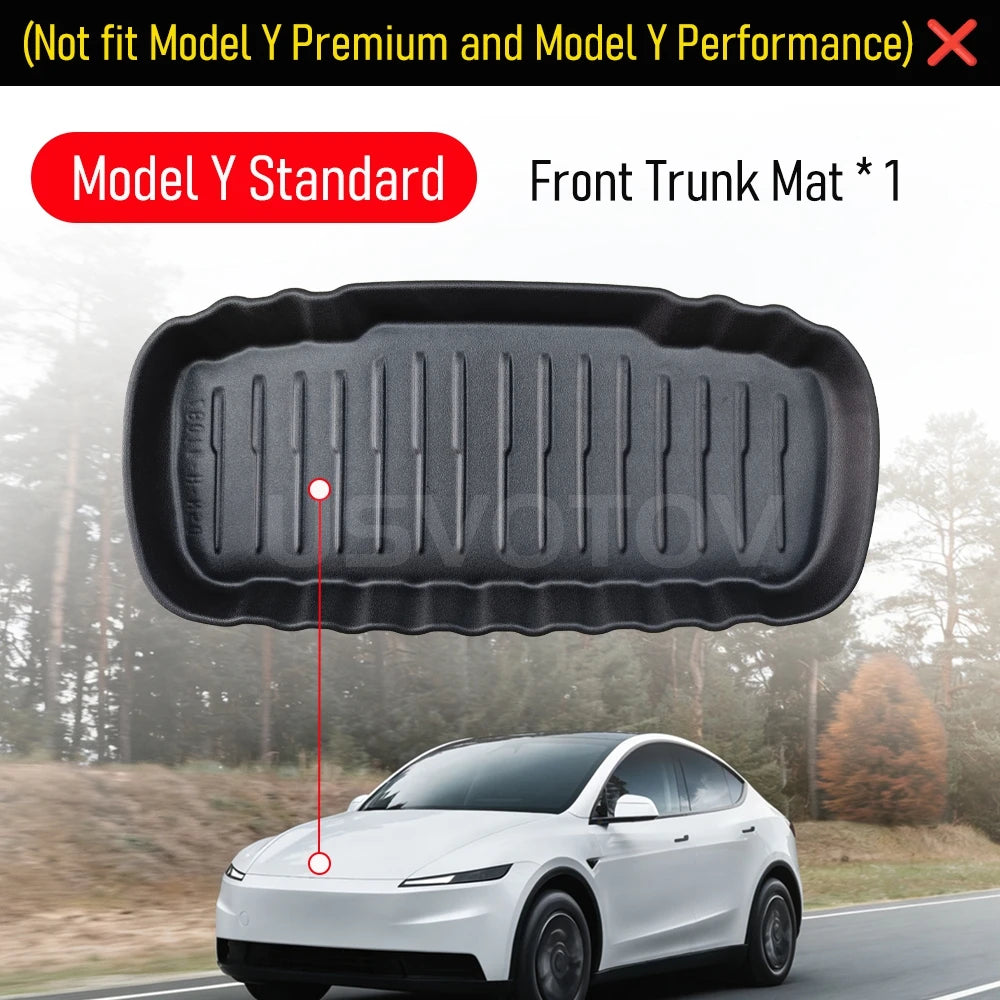 for 2026 2025 Tesla Model Y Standard Floor Mats Trunk Mat Cargo Liner Frunk Backrest Mats Car Accessories (Standard Models Only)