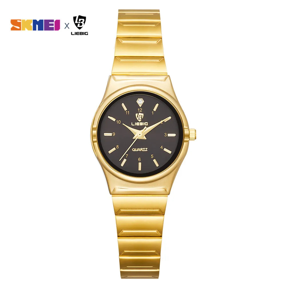 LIEBIG Women Quartz Watches Luxury Golden Stainless Steel Bracelet Waterproof Ladies Gold Wristwatch Girl Clock Relogio Mujer