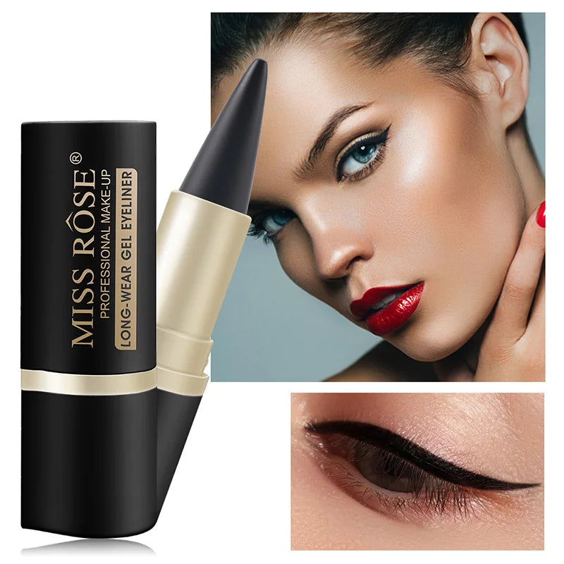 MissRose Waterproof Eyeliner Gel Matte - 24H Quick-drying Rich Pigment Single Head Gel Pencil Smudge-proof Long-lasting Black