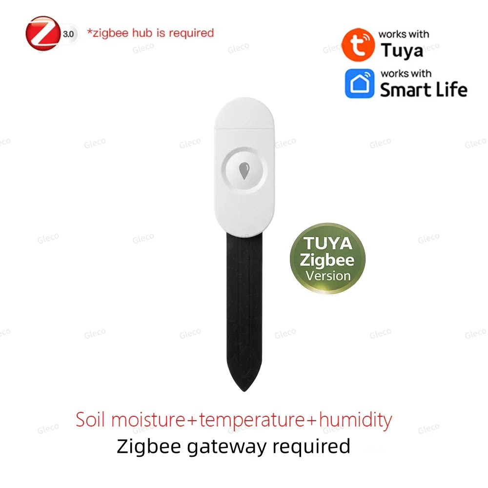 Zigbee Soil Sensor Moisture Temperature Humidity Meter Fertility Light Tester For Tuya Smart Life Z2M Home Assistant Automation