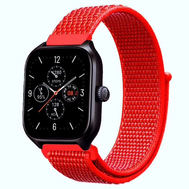 20mm 22mm Nylon Loop Strap for Amazfit GTR 47mm/GTR4 3 Pro/GTS 4 mini/3 Bracelet for Amazfit Balance 3 2/bip 5 6 Max/Stratos 2 3