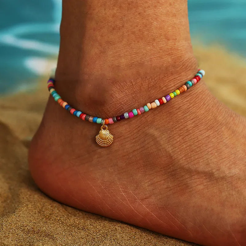New Beads Starfish Anklets For Women Beach Anklet Leg Bracelet Handmade Bohemian Foot Chain Boho Summer Beach Jewelry