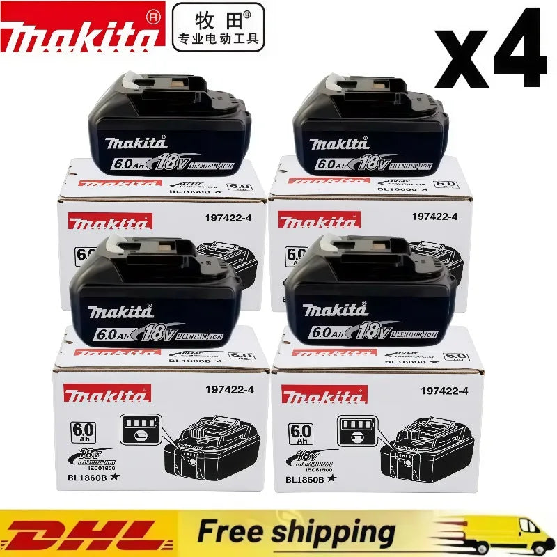 100% Genuine 18V Makita 6Ah Makita Battery BL1840 BL1830B BL1850B  Replacement Lithium Battery