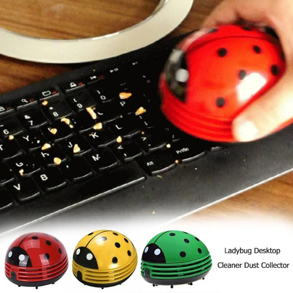 Hot Mini Cute Ladybug Vacuum Cleaner Dust Collector for Home Office Table Cleaning Brush Keyboard Desktop Cleaner Dropshipping