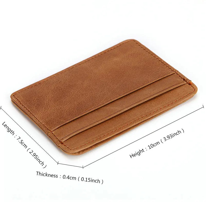 GENODERN Women & Man Genuine Leather Card Holder Cowhide Slim Card Wallet Small Thin Card Package