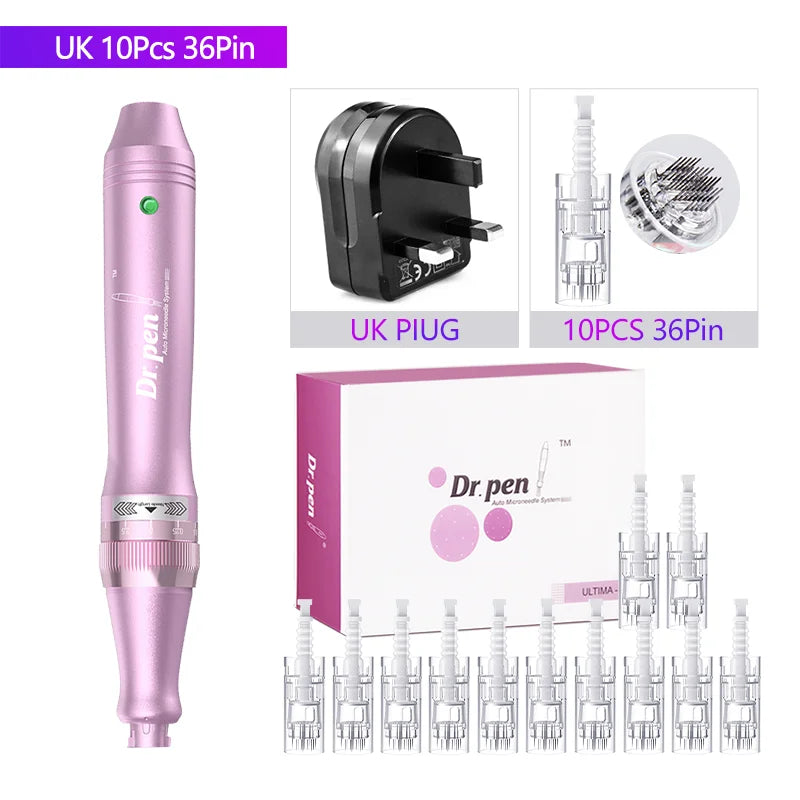 Authentic Dr. Pen Ultima M7 12Pcs 0.25mm Needles Multi-function Facial Mesotherapy Skin Wireless Electric Derma Beauty Device