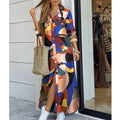Women Shirt Dress Single Breasted Long Dresses Full Sleeve Turn Down Collar Solid Vestidos Shirts Pockets Split Casual 2025