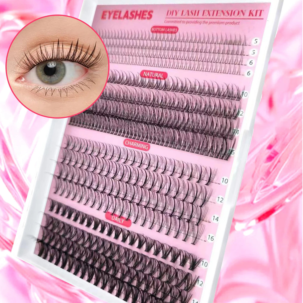 Show-Stopping Top & Bottom Lash Kit – 250/740 Cluster Shell Fluffy Volume, Mix-&-Match Lengths & Styles! Killer for Any Look