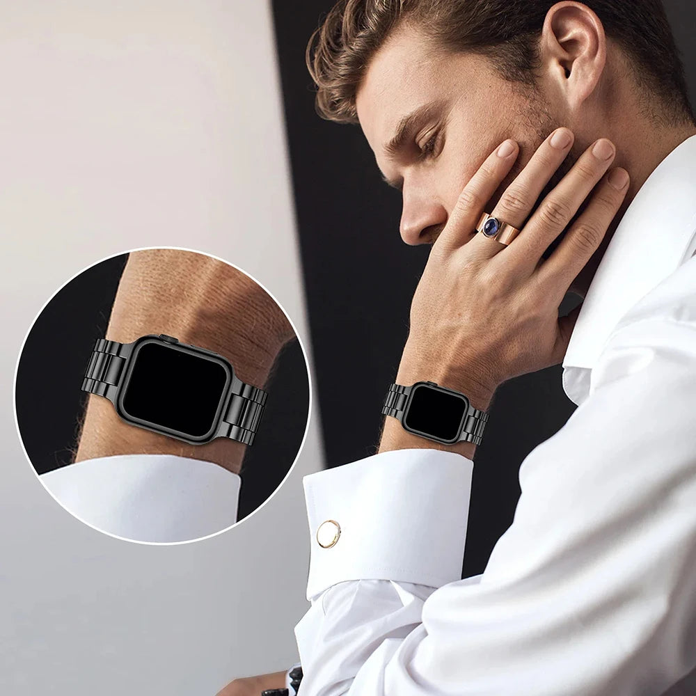 Stainless steel Watchband for Apple Watch Strap 49mm 45mm 41mm 44mm 40mm 42mm 46mm Metal Band iWatch 11 10 9 8 7 6 5 SE Ultra 3
