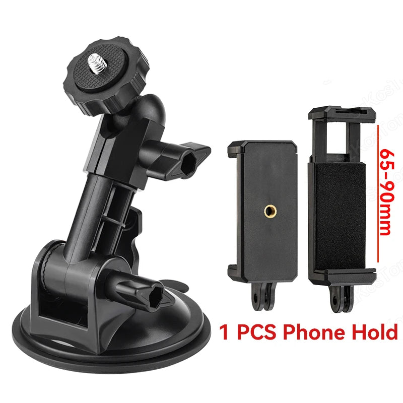 For Go Pro 13 12 11 10 9 8 7 Accessories Car Phone Suction Cup Holder for Insta 360 X5 X4 ACE PRO 2 SJCAM DJI OSMO Action 5 Pro
