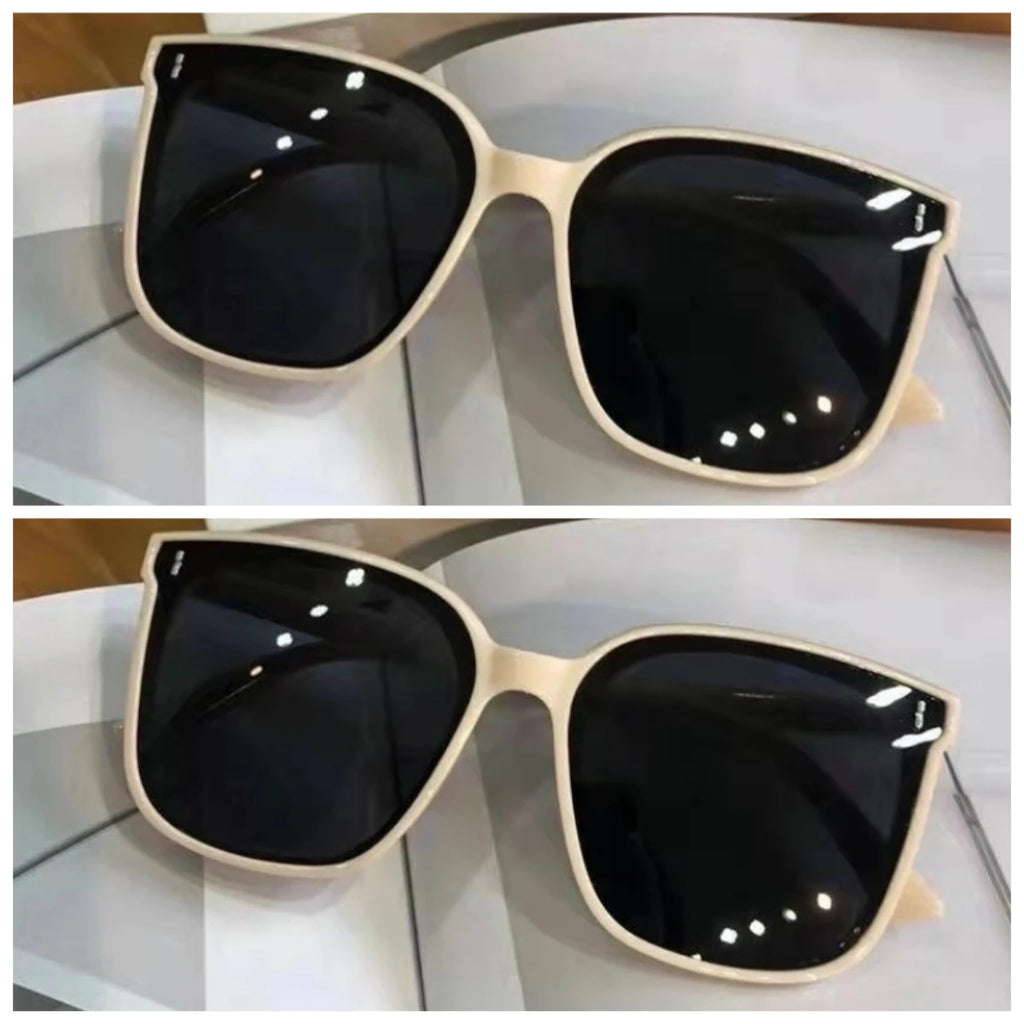 Fashion Korean Personality Ins Trend Black Square Frame UV400 Sunglasses for Unisex Street Sunglass