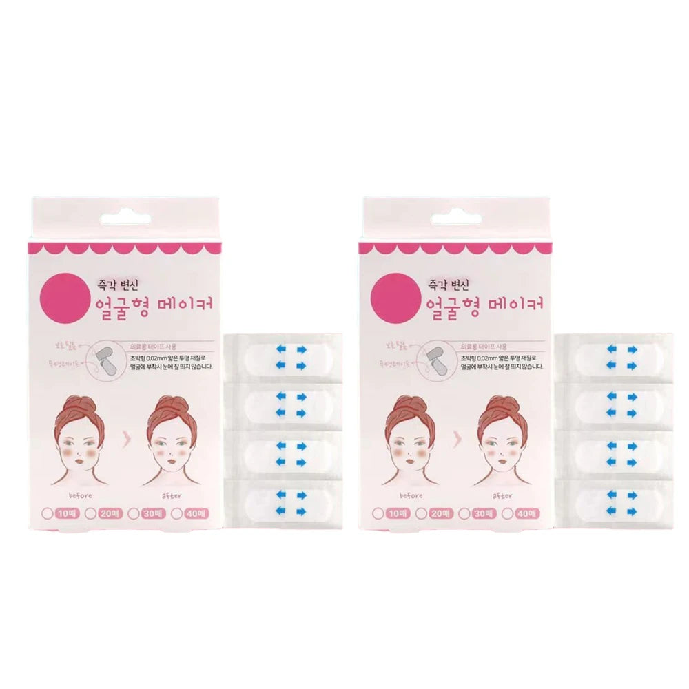 40Pcs/10Sheets V Lift Face Sticker Invisible Makeup Adhesive Lift Face Tape Slim Patch Breathable Sticker Lifting Tighten Chin