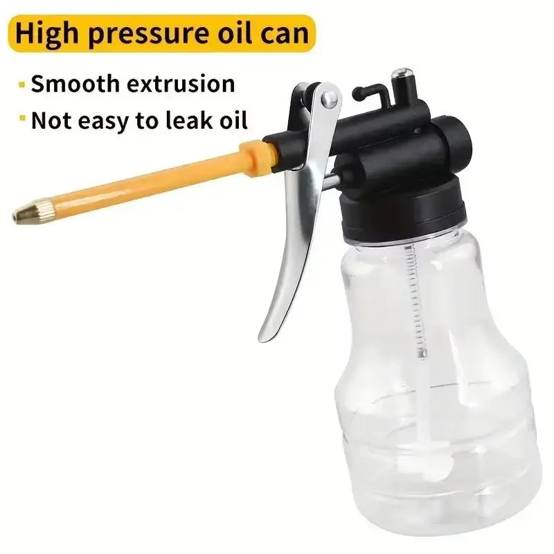 New 250ml Transparent Oil Can Oiler Lubrication Oil Plastic Machine Pump High Pressure Pump Oiler Grease Gun