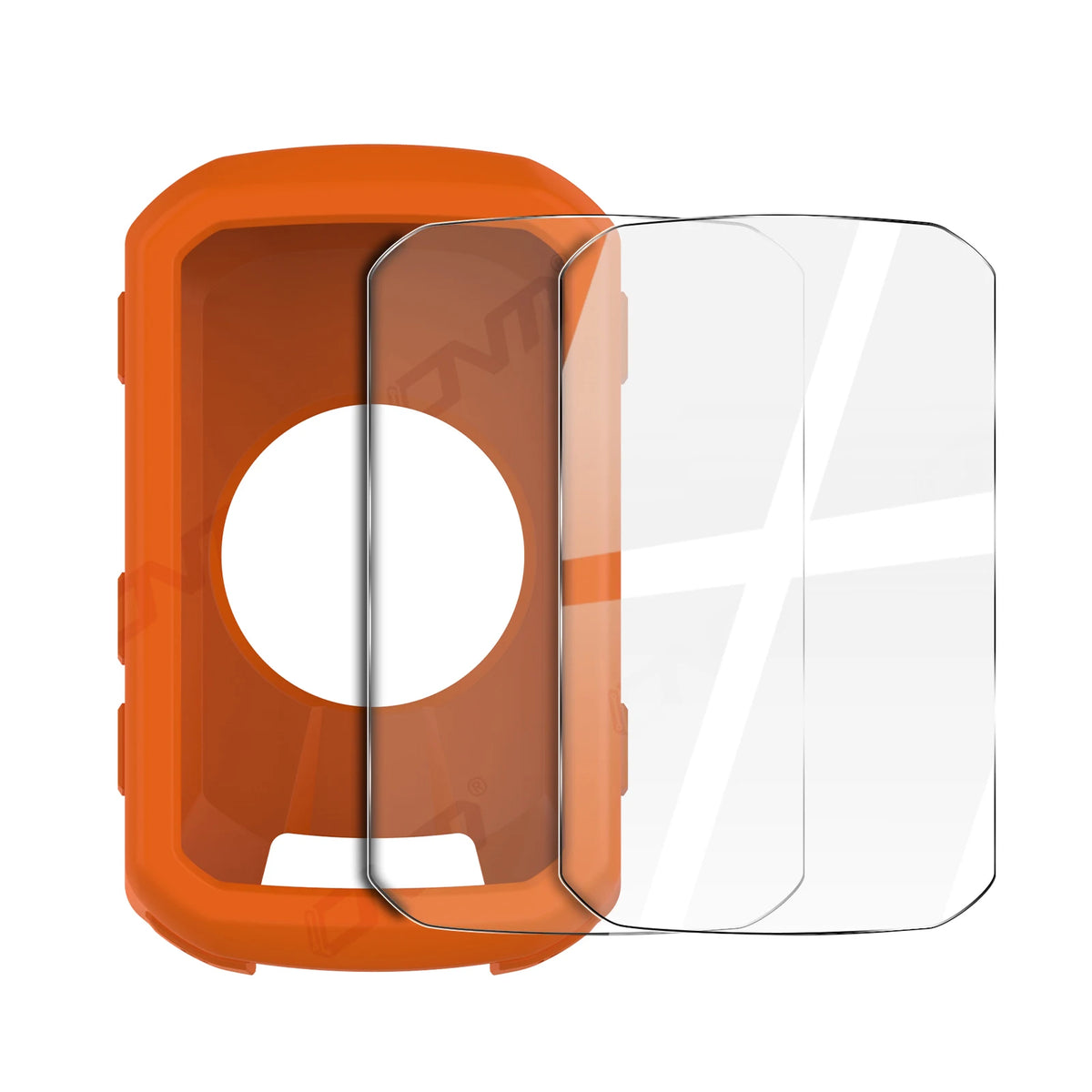 2-in-1 Kit: Silicone Case & 2 Tempered Glass for Garmin Edge 550/850 GPS Bike Computer, Protective Cover + Dual Screen Guards