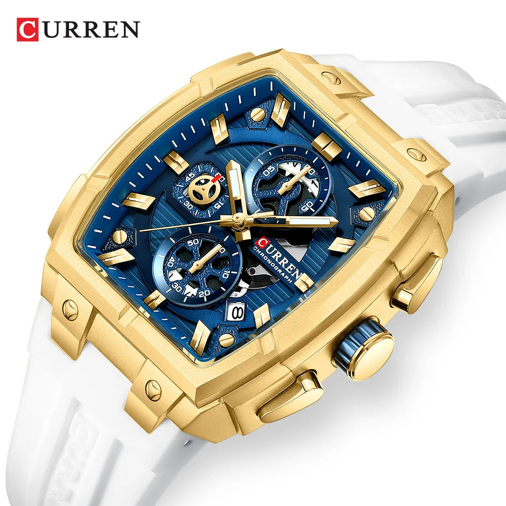 CURREN Men Casual Sport Military Quartz Calendar Wrist Watch for Man Business Leather Waterproof Male Clock Relogio Masculino