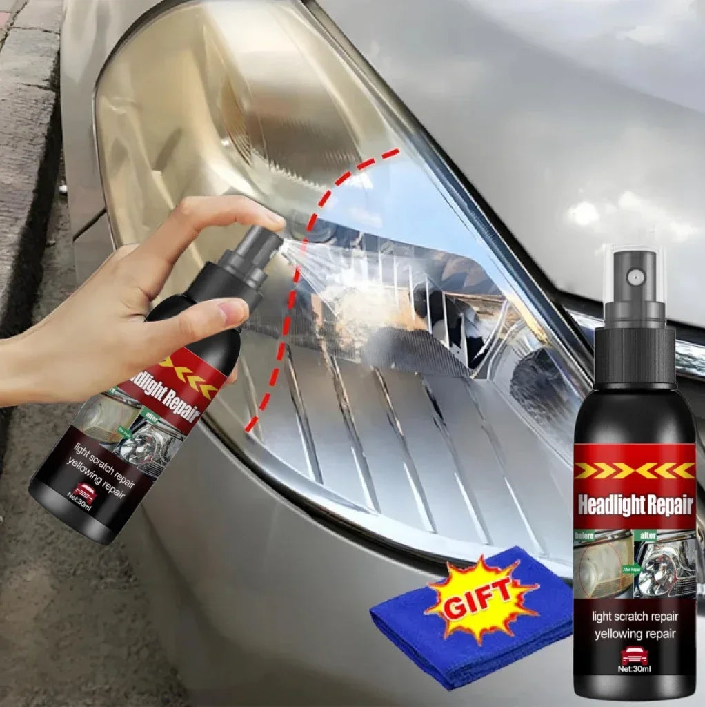 Car Headlight Restoration Fluid - Fast Remove Yellowing & Scratches, Restore Clarity & Shine, Enhance Night Driving Safety