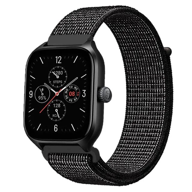 20mm 22mm Nylon Loop Strap for Amazfit GTR 47mm/GTR4 3 Pro/GTS 4 mini/3 Bracelet for Amazfit Balance 3 2/bip 5 6 Max/Stratos 2 3