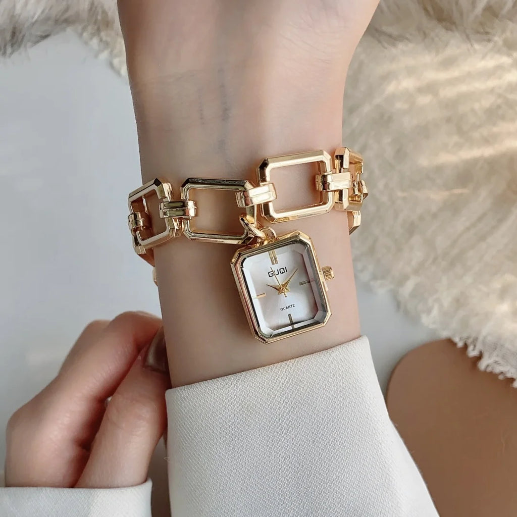 Women Quartz Watch Bracelet Square Dial Quartz Analog Women's Watches Ladies Wristwatch Elegant Female Clock Montre