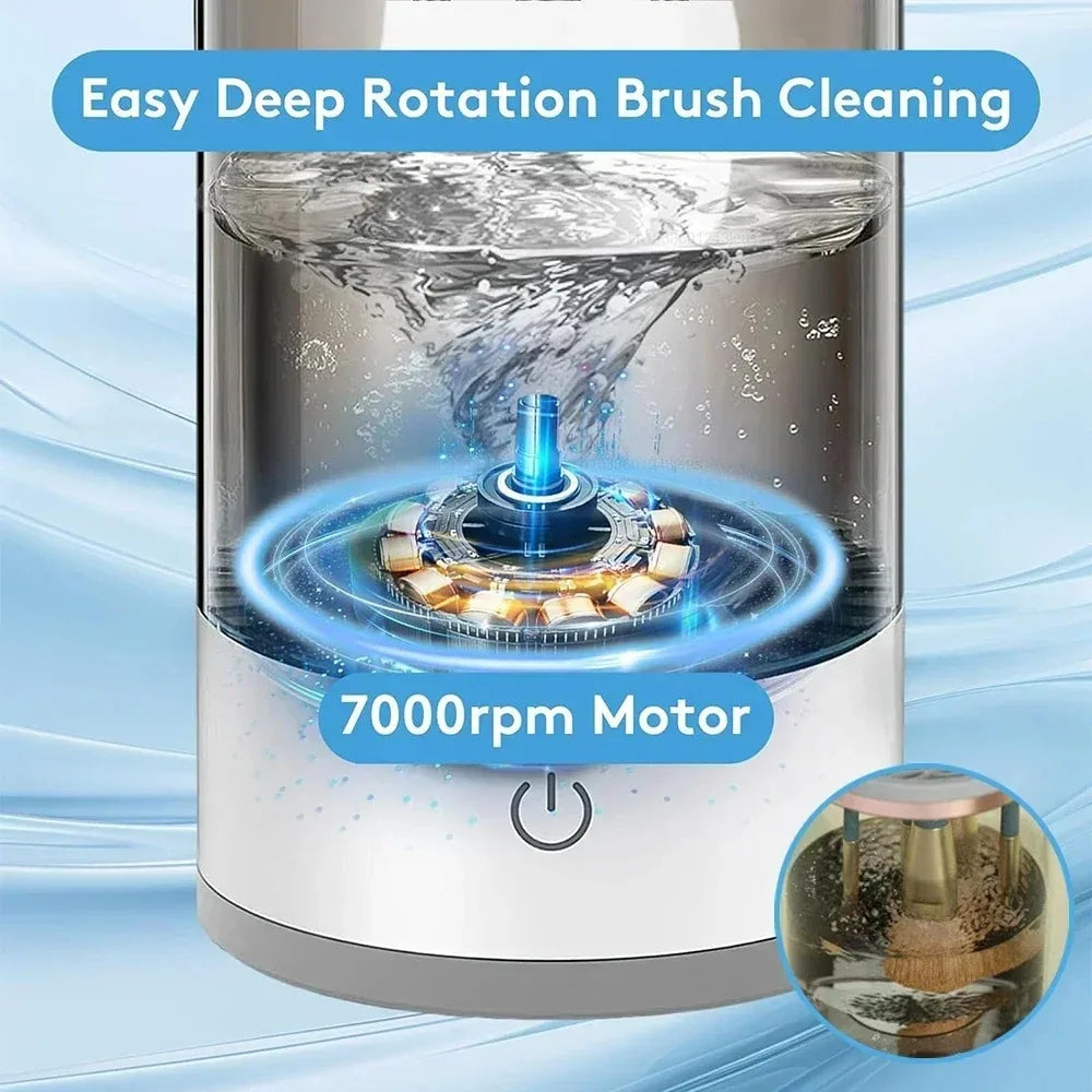 Portable USB Plug Electric Makeup Brush Cleaner Quick Cleaning Machine with Rubber Collar for Cleaning Makeup Brushes