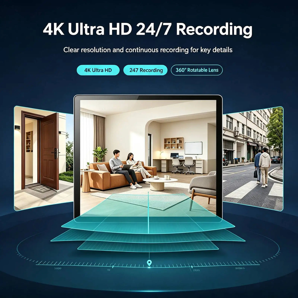 N4 Mini WiFi  Camera, 4K HD Small Nanny Cam with Infrared Night Vision, Smart Motion Detection Alert Push, Two‑Way Audio Intercom, Remote Phone Live View & Video Playback, TF Card & Cloud Storage, Multi‑User Sharing, Wire