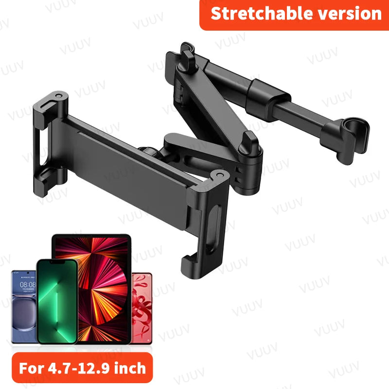 VUUV Car Headrest Tablet Holder Stand for 4.7-12.9inch Phone/Tablet Rotating Telescopic Tablet Bracket for Kids Support for Cars