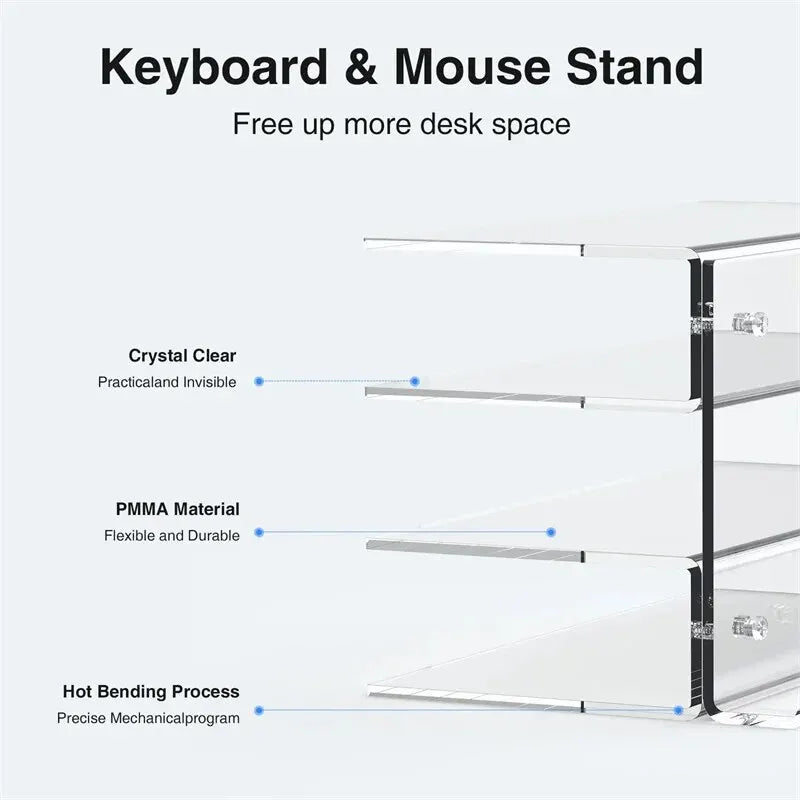 3-Tier Acrylic Keyboard Display Stand Frame Stand Shelf Lightweight Keyboard Storage Tool for Study Room Exhibition Halls