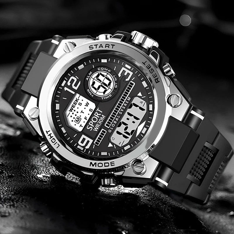 Multifunction Men's Sports Watch Waterproof Luminous Alarm Clock Men LED Digital Watch Large dial Electronic Wristwatch for Man