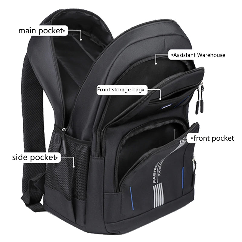 Neutral Style Backpack for Men and Women, Suitable for Business Trips and Student Schoolbags, with Multiple Layers of Pockets