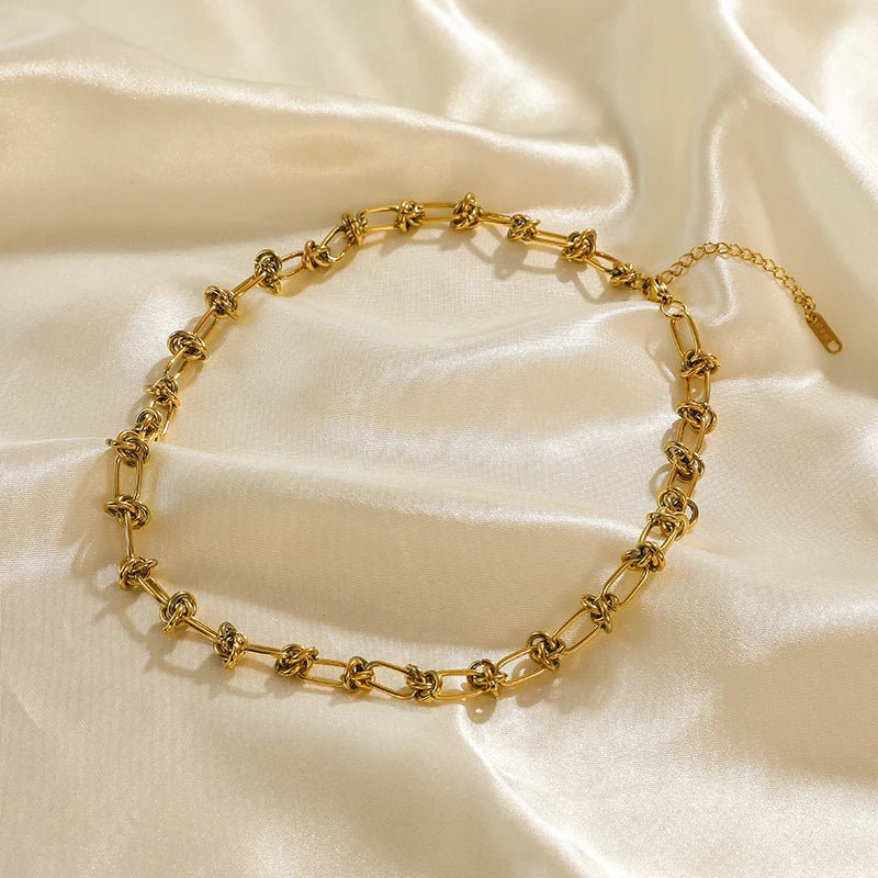 EILIECK 316L Stainless Steel Gold Color Cuba Chain Necklace For Women New Trendy Punk Thick Neck Chain Waterproof Jewelry Gift