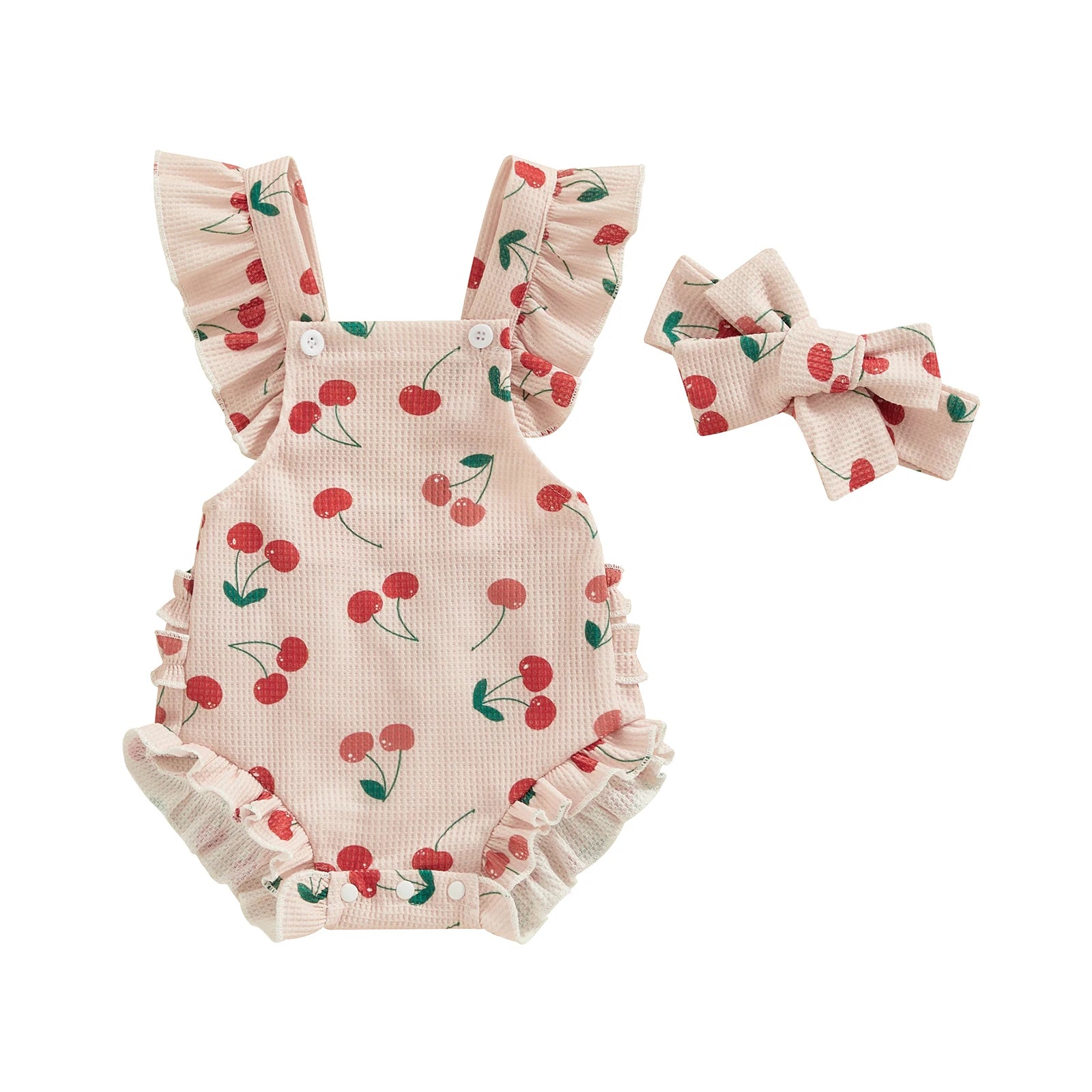 Citgeett Summer Infant Baby Girls Bodysuit and Headband Flower Print Fly Sleeve Jumpsuit Casual Clothes