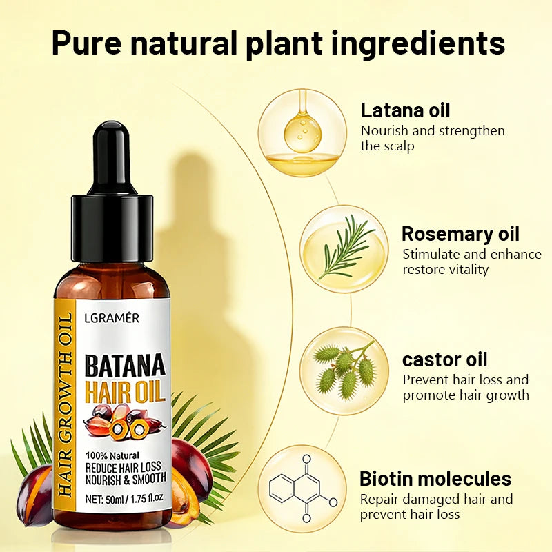 Bataná Hair Oil Care Oil Rapidly Promotes Hair Growth Prevent Hair Loss Strengthens Hair Nourishes and Softens Hair Care Product