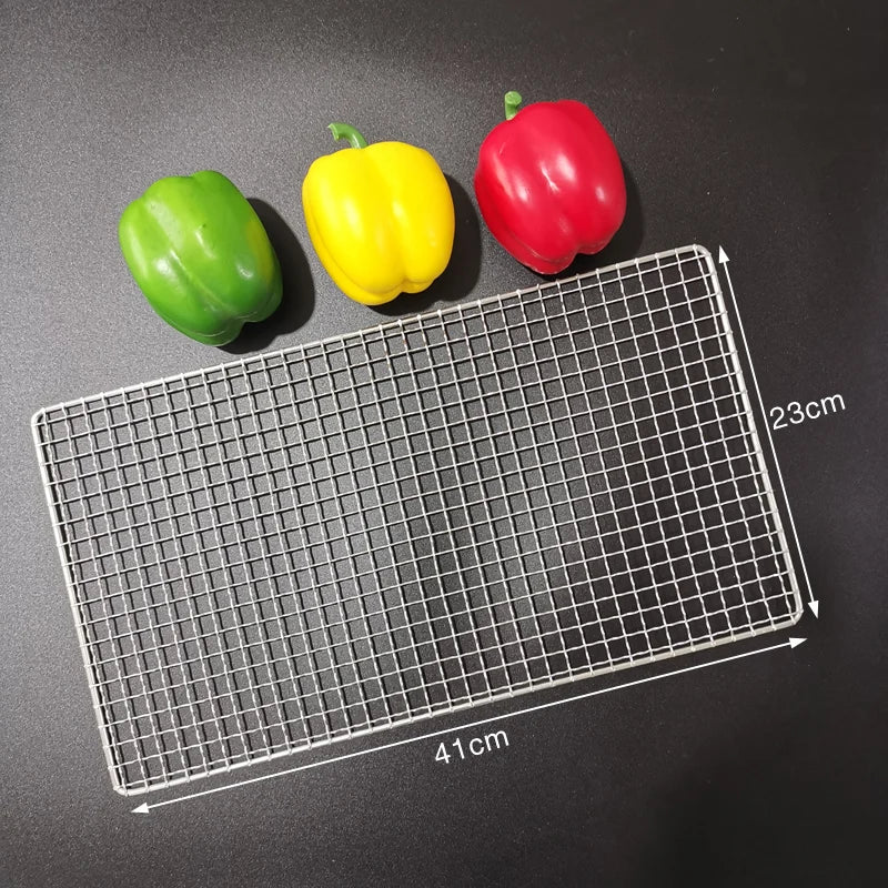 Stainless Steel 304 Food Grade 15-70CM Rectangle BBQ Barbecue Grill Wire Grid Mesh Net
