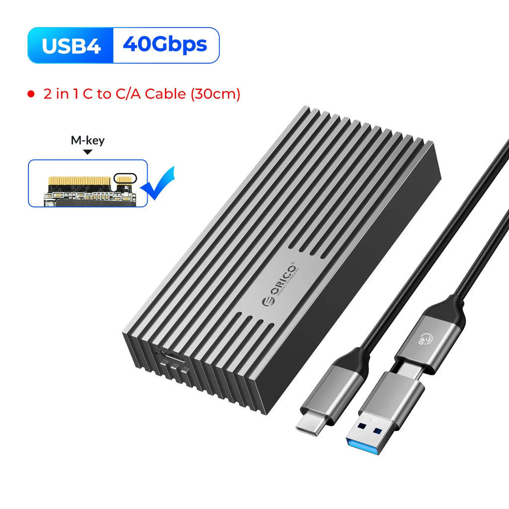 ORICO NVMe M.2 SSD Enclosure USB4 40Gbps PCIe3.0x4 20Gbps 10Gbps M.2 External Case Compatible with Thunderbolt 3/4 USB3.2/3.1