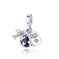 925 Sterling Silver Traveling The World Alphabet Charms Pendant For Women Fit Original Bracelet DIY Birthday Party Jewelry Gifts