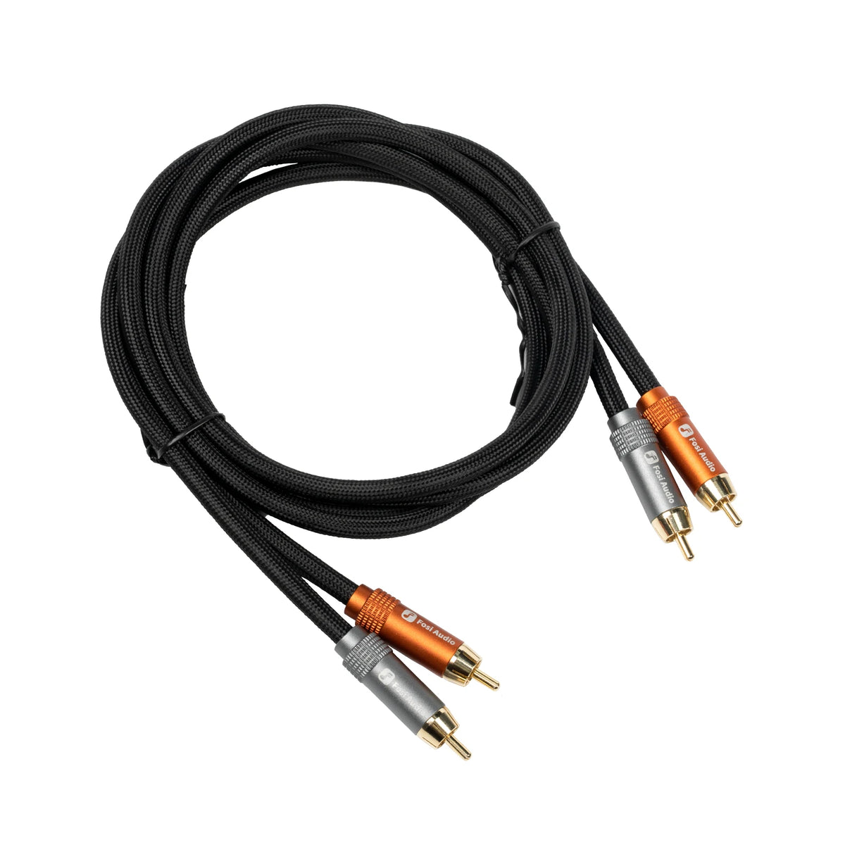 Fosi Audio Brand Nylon Braided Hi-Fi Speaker Cable Wire with Gold-Plated Banana Tip Plugs - 1.8m*2/0.3m*2