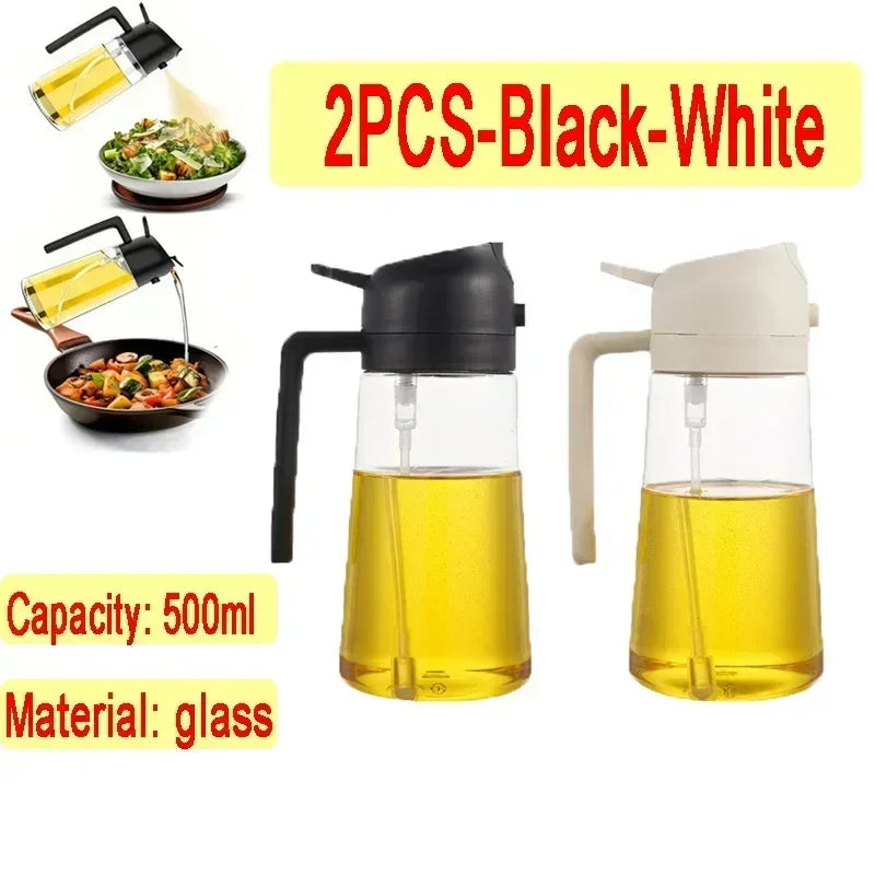 Dual Purpose Glass Oil Bottle Kitchen Spray Oil Sprayer Bottle Kitchen Oils Spray Can Leakproof Oil Spray Bottle Household