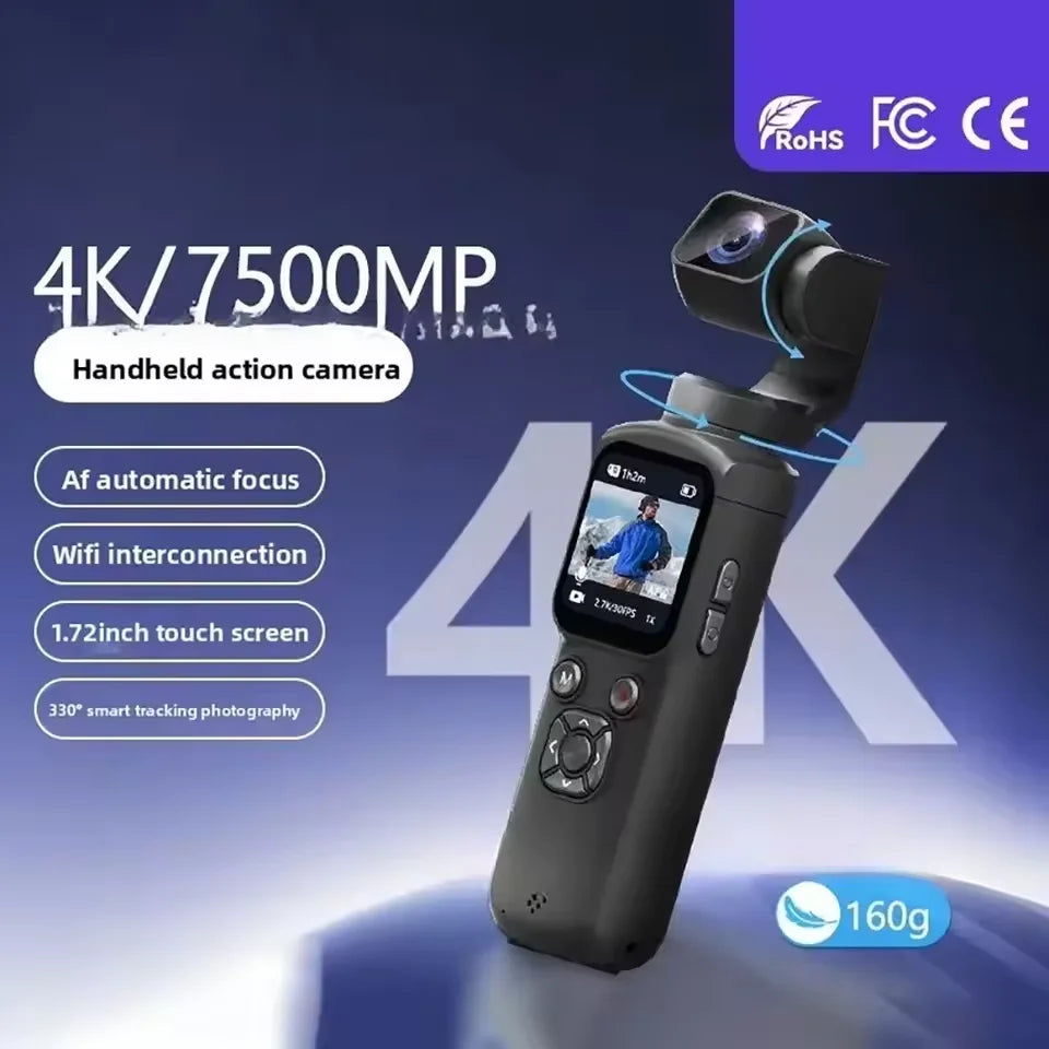 4K Live Streaming Camera Pocket Camera 1.72" Touchscreen Zoom Sport Cam Portable Vlog Video Recorder Cycling