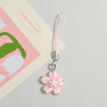 Colorful Resin Flower Phone Chains for Women Korean Style Fresh Cute Transparent Bag Key Pendant Best Friend Compact Accessory