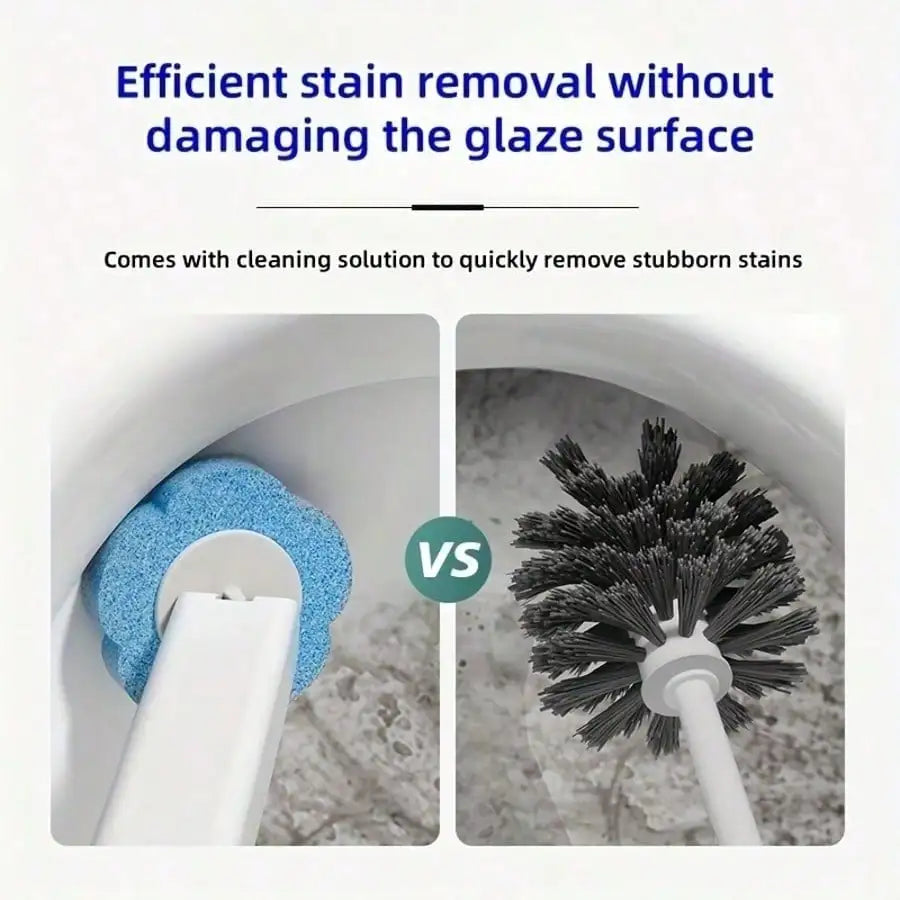1 Set, Toilet Brush With Holder Set, Wall Mounted Long Handle Toilet Cleaning Brush With Holder, Flexible Toilet Bowl Cleaning Brush, No Dead Corner, Bathroom Cleaning Brush, Cleaning Supplies, Cleaning Tool, Back To School S