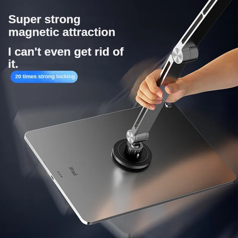Dktop Magnetic Tablet Phone Stand Magnetic Phone Adjustable Boom Arm Stand Suitable for iPad Lazy Folding Aluminum Alloy Holders