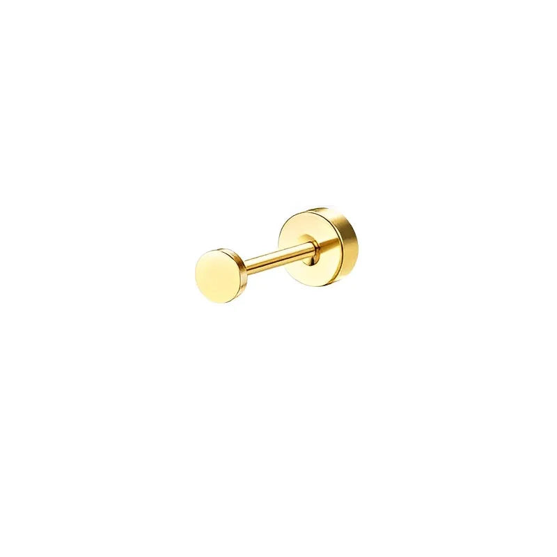 Bobisty 1pc Earrings Surgical Stainless Steel Earrings for Women Dainty Flat Back Earring Stud Hoop Cartilage for Sensitive Ears