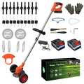 21V Electric Lawn Mower Cordless Grass Trimmer Garden Strimmers 3-in-1 Fodable 2x2.0Ah Batteries Power Tool for Lawn Garden Yard