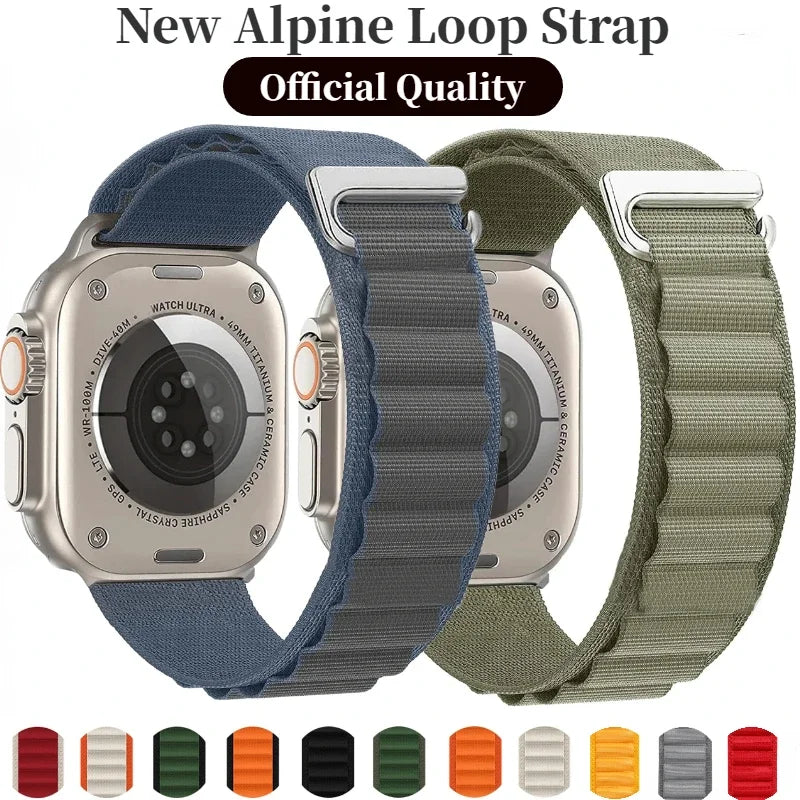 Alpine Loop Belt For Apple Watch Ultra 49mm 11 10 9 8 7 10 46mm 42mm 45mm 41mm Nylon Band iWatch Series 6 5 4 SE 44mm40mm Correa