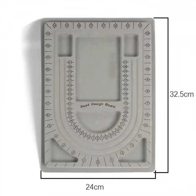 Floked Bead Board - 13-Compartment Jewelry Making Tray for Bracelet and Necklace Organizing