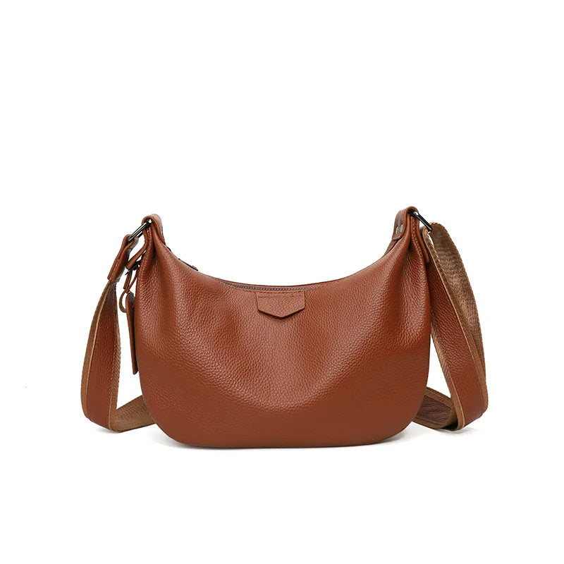 Women's Natural Cow Leather Bag Female Retro Cowhide Crossbody Bag Ladies Large Capacity Shoulder Bag for Middle Aged Women 2025